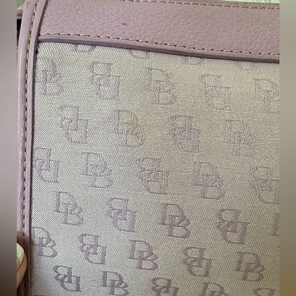 Dooney & Bourke Purple Canvas & Leather Monogram Crossbody - Picture 13 of 16
